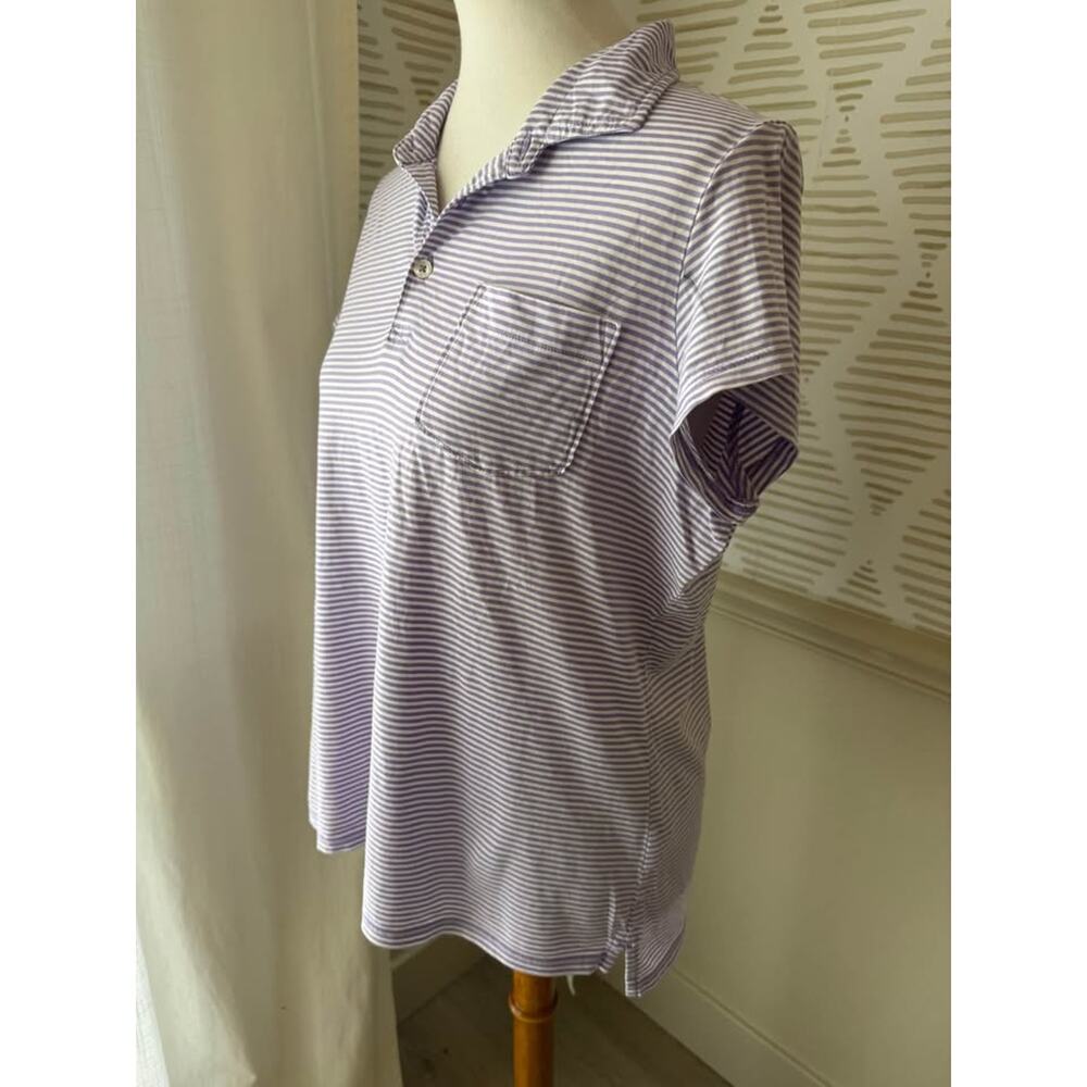 RENWICK Women’s Large Polo Seminole Golf Club 100% PIMA Cotton Purple White $89 - Picture 2 of 7